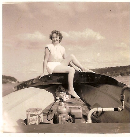 pic of mum in a putt putt 1958 Australia