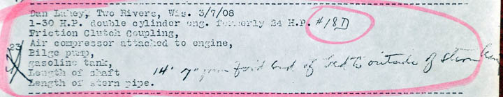 close-up of original 1908 work-order