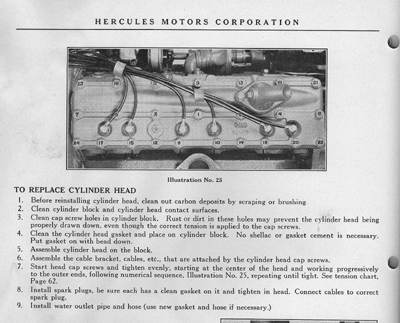 Palmer Hercules head bolt tightening sequence. 