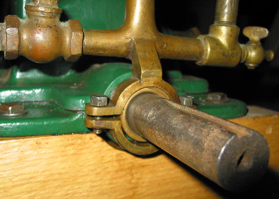 water pump positioned on the bearing