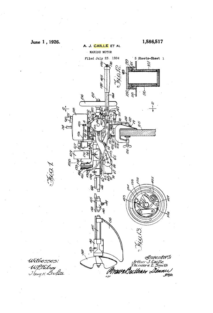 Caille Twin Outboard Patent