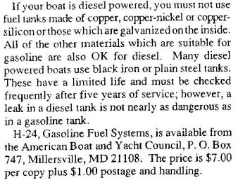 Don't use Cu with Diesel