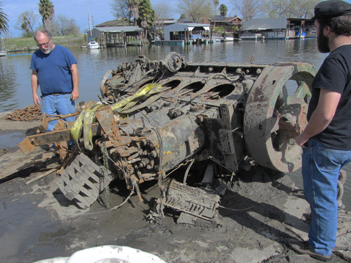 inspecting the devastation