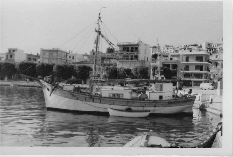 the boat tied up in Sitia, Crete