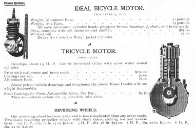 Palmer ca 1900 bicycle motors for OME